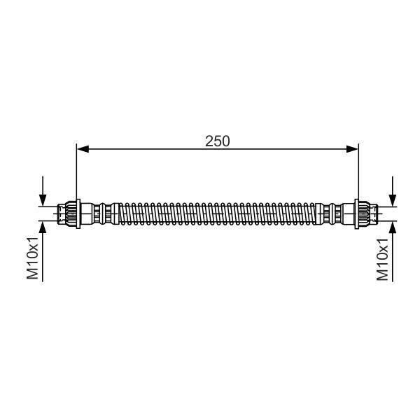 Bosch 1 987 476 947 - Oe 4806 67 Bremsschlauch FüR C8 (Ea, Eb), Jumpy (U6U), Jumpy (B), Scudo, Ulysse, 806 (221), 806 Van (Af), 807 (Eb), Expert (224), Expert (222), Expert (223)-image
