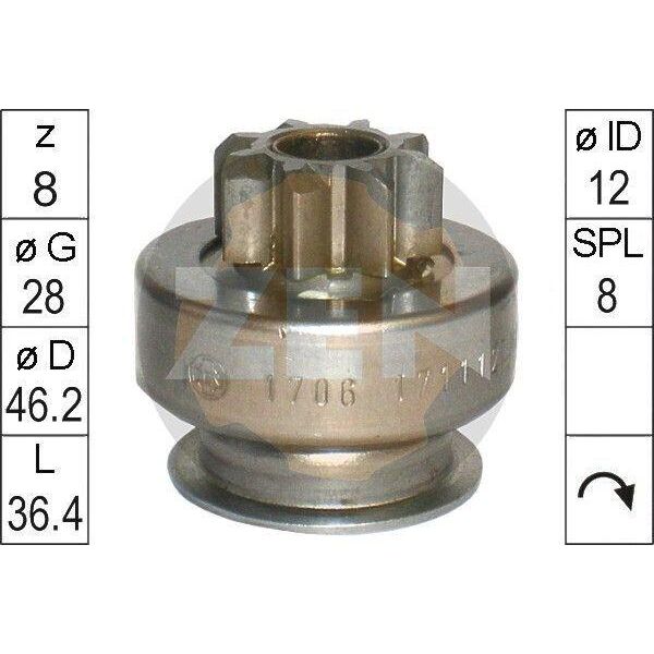 Era ZN1706 - Oe M000T20471 Freilaufgetriebe, Anlasser FüR Pt Cruiser (Pt), Sonata Iii (Y-3), Sonata Ii (Y-2), V40 (645), S40 I (644)-image