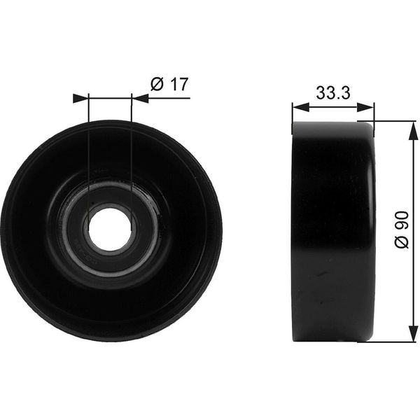 Gates T38033 - Puleggia Folle Oe 53009508, Cinghia Multipla Con Nervatura A V Per Grand Cherokee I (Zg, Zj)-image