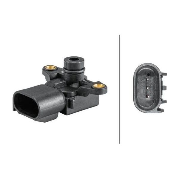 Hella 6PP 358 152-241 - Sensore Di Pressione Di Sovralimentazione Oe 56041018AC Per 300 C (Le, Lx), Voyager V (Rt), Sebring (J), Voyager Iv, Cherokee (Kj), Cherokee (Kk), Cherokee (Kl), Commander (Xh, Xk), Grand Cherokee Iii (Wh, Wk), Wrangler Iii (Jk)-image