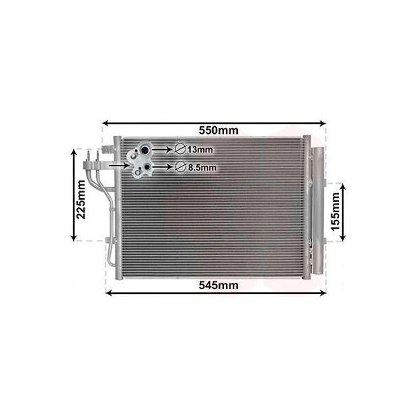 Van Wezel 82005445 Condensatore Climatizzatore Condensatore Climatizzatore Per Hyundai I10 (Ia) + Essiccatore-image
