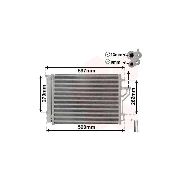 Van Wezel 82005280 - Oe 97606 2Y000 Condensatore Aria Condizionata Con Essiccatore Per Ix35, Carens Iv, Sportage (Sl)-image
