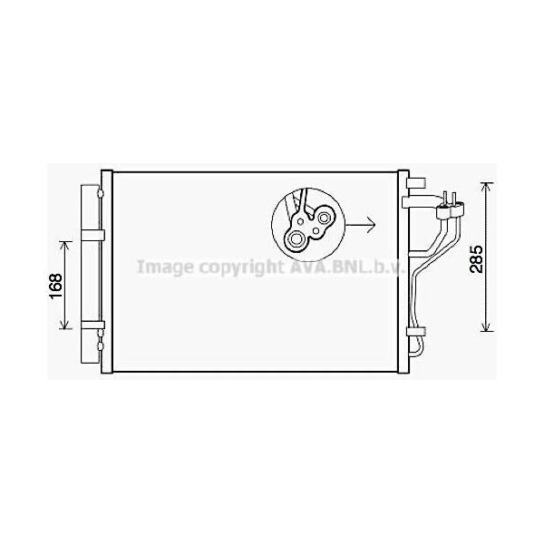 Prasco HYA5308D - Condensatore Aria Condizionata Oe 976063X000 Con Essiccatore Per Elantra (Md, Ud), I30 (Gd), Ceed (Jd), Cerato (Yd), Pro Ceed (Jd)-image