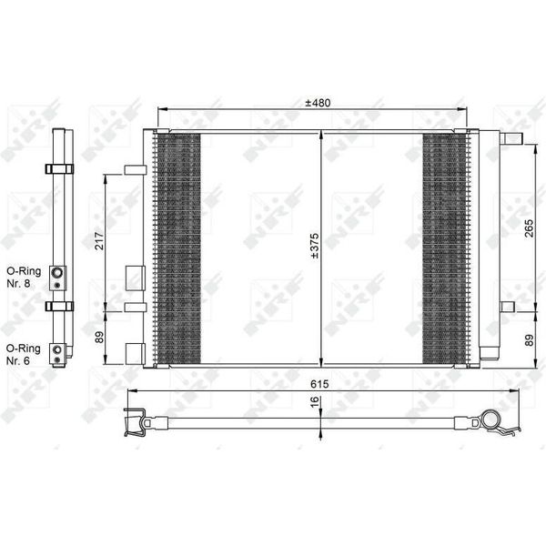 Nrf 350095 - Oe 976061J000 Condensatore Aria Condizionata Con Essiccatore Per I20 (Pb)-image