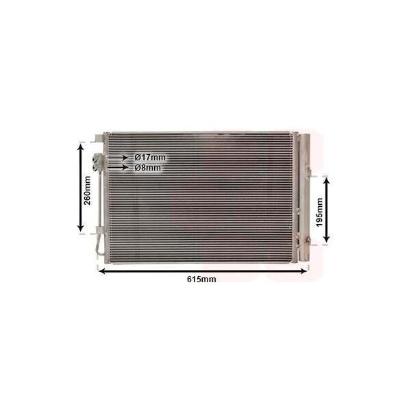Van Wezel 82005269 - Oe 97606 1R000 Condensatore Aria Condizionata Con Essiccatore Per Accent Iv (Rb), I20 (Pb), Rio Iii (Ub)-image