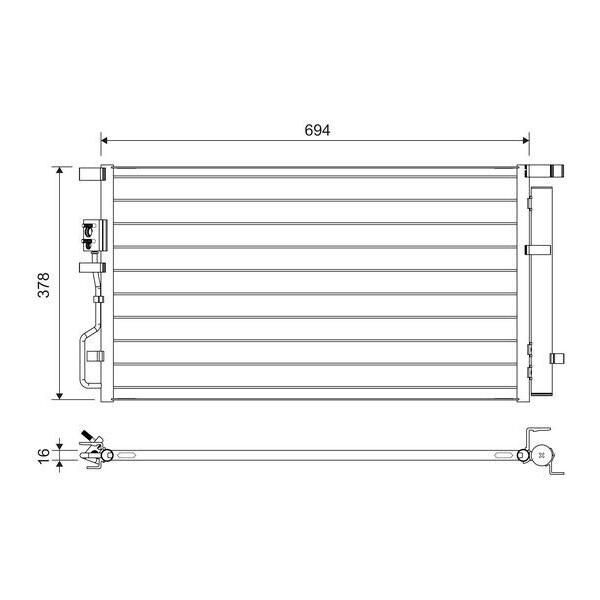 Valeo 822614 - Condensatore Aria Condizionata Oe 97606 D7500 Con Essiccatore Per Sportage (Ql, Qle)-image