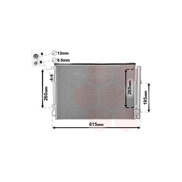 Van Wezel 82005207 - Oe 97606 2V000 Condensatore Aria Condizionata Con Essiccatore Per Veloster (Fs), Rio Iii (Ub)-image