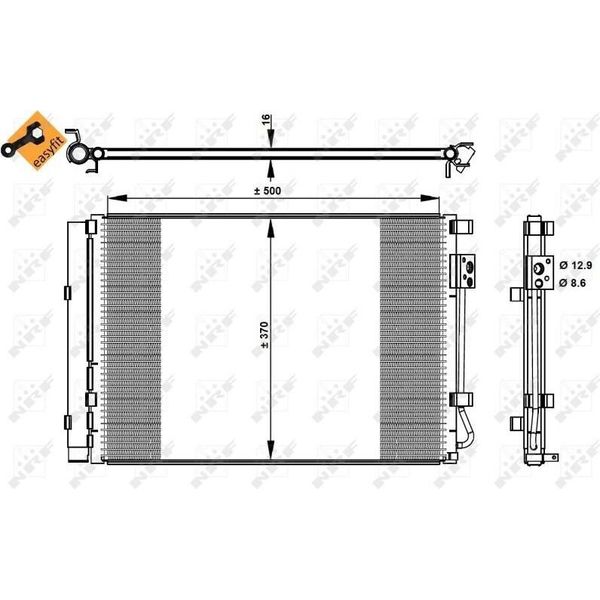 Nrf 35997 - Condensatore Aria Condizionata Oe 976061R000 Con Essiccatore Per Accent Iv (Rb), I20 (Pb), Solaria (Hcr), Veloster (Fs), Rio Iii (Ub)-image