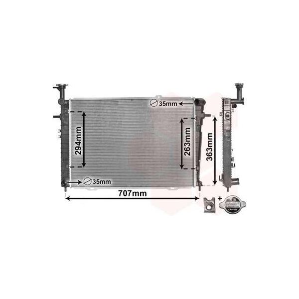 Van Wezel 82002210 - Oe 25310 2E100 Radiatore, Raffreddamento Motore Per Tucson (Jm), Sportage (Je, Km)-image