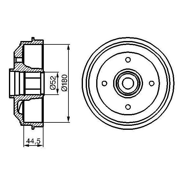 Bosch 0 986 477 113 - Oe 4247 32 Tamburo Del Freno Con Cuscinetto Ruota Per Xsara, Zx (N2), 306-image
