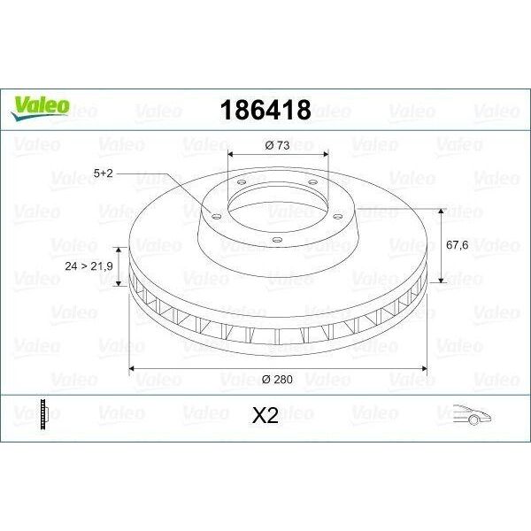 Valeo 186418 - Disco Freno Oe 4246L3, Asse Anteriore Per Jumper, Ducato, Boxer-image