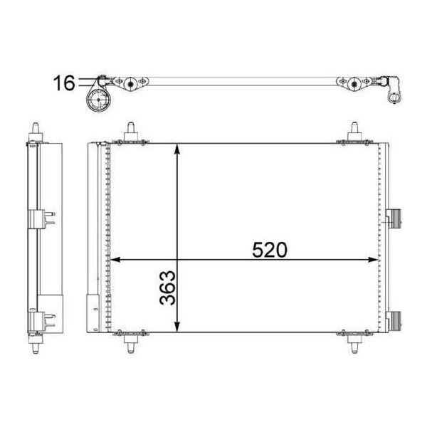 Mahle Ac 447 000S - Condensatore Aria Condizionata Oe 6455CN Con Essiccatore Per Berlingo, Xsara, Partner, Partner (5, G)-image