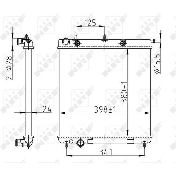 Nrf 50429A Radiatore Motore Oe 1330E6 Compatibile Con C2, 208, 2008, 1007, DS3, C4, C3-image
