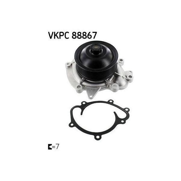 Pompa Dell'acqua Skf VKPC88867, Raffreddamento Motore Oe 05175580AA Compatibile Con Classe G, Classe Gl, Gle, Classe Glk, Gls, Classe M, 300 C, Cherokee, Classe C, Clk, Cls, Classe E, Classe R, Classe S, Sprinter, Esprinter, Viano, Vito, Classe X-image
