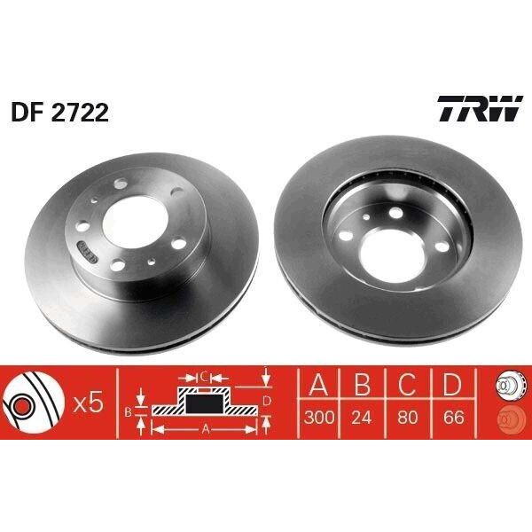 Trw DF2722 - Disco Freno Oe 4246 K2 Per Jumper, Ducato, Boxer-image