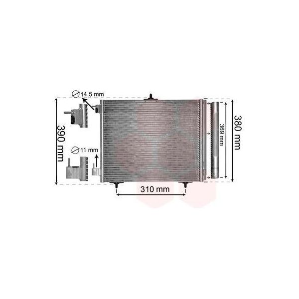 Van Wezel 40005295 - Condensatore Aria Condizionata Oe 6455JF Con Essiccatore Per Berlingo, C3 I (Fc, Fn), C3 Ii (Sc), C3 Iii (Sx), C3 Pluriel (Hb), C4 Cactus, DS3, C2 (Jm), C3 Aircross Ii (2C, 2R), DS3 (Sa), DS3 (Sb), Crossland X, 1007 (Km), 2008 I (Cu), 207 (Wa, Wc), 207 Cc (Wd), 207 Sw (Wk), 208 I (Ca, Cc)-image