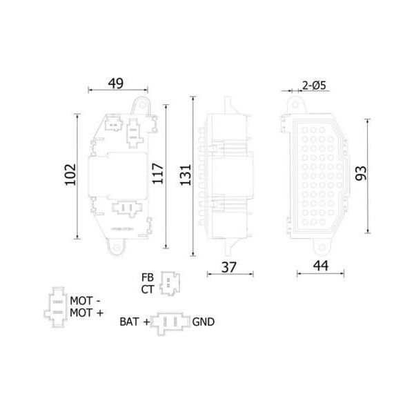Mahle Abr 118 000S - Oe 6441W9 Regolatore, Soffiatore Interno Per Berlingo, C4 Picasso I (Ud), Jumpy (VF7), Expert (Vf), Expert Tepee (VF3X), Partner, Partner Tepee-image