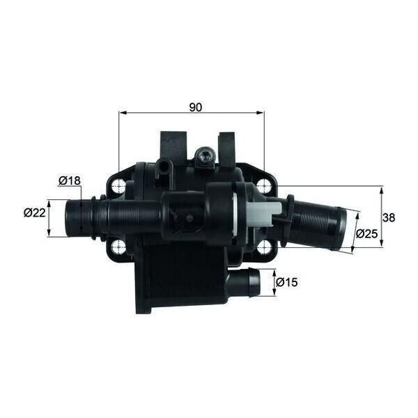 Mahle Th 42 83 Termostato, Liquido Di Raffreddamento Oe 1336V6 Compatibile Con C1, C2, C3, Nemo, Xsara, Fiesta, Fusion, 2, 1007, 206, 307, Bipper, Aygo-image