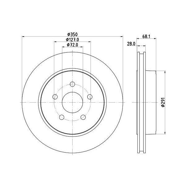 Hella 8DD 355 120-911 - Disco Freno Oe 05290731AA Per Grand Cherokee Iii (Wh, Wk)-image
