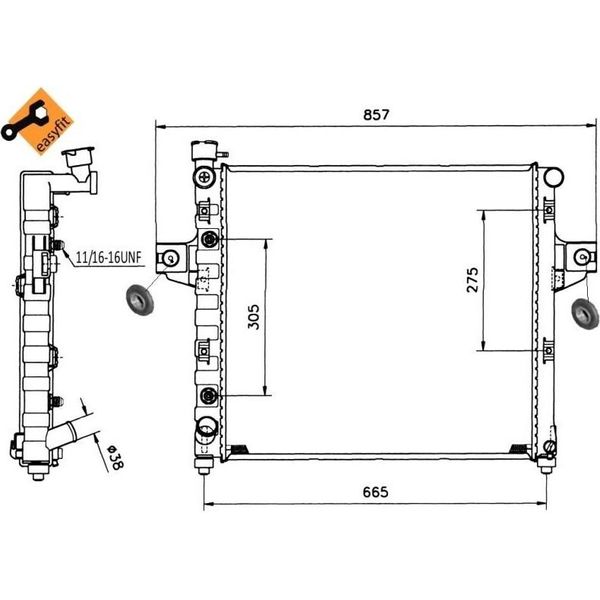 Nrf 58112 - Radiatore Oe 52079428, Raffreddamento Motore Per Grand Cherokee Ii (Wg, Wj)-image