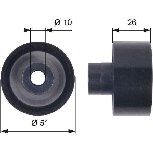 Gates T36090 - Oe 5751 90 Carrello Per Berlingo, Xsara, Fiesta V, Fusion, 2 (Dy), 206 (2A/C), 206 Sw (2E/K), 206 Van, Partner (5, G)-image