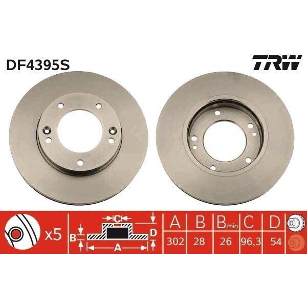 Trw DF4395S - Oe 51712 3E000 Disco Freno Per Sorento I (Jc)-image