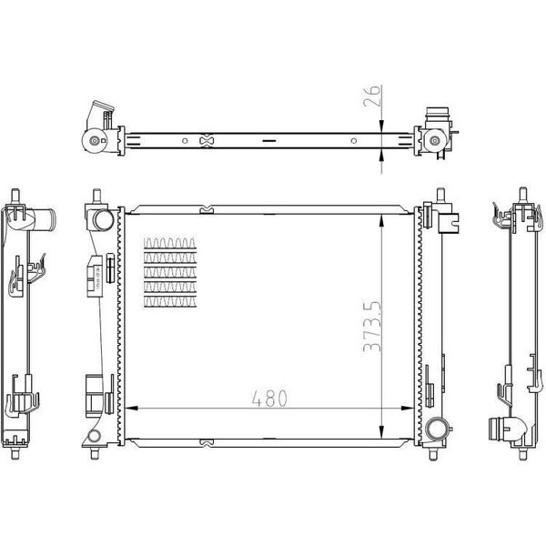 Nrf 550039 - Oe 25310H8300 Radiatore, Raffreddamento Motore Per Rio Iv (Fb, Sc, Yb)-image
