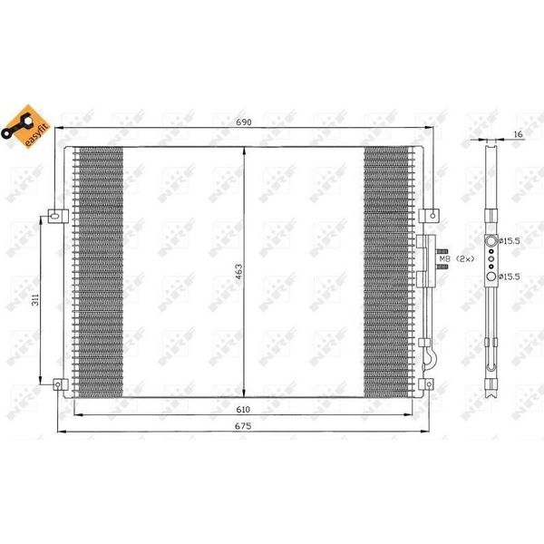 Nrf 35275 - Condensatore Aria Condizionata Oe 55115918 Per Cherokee (Xj), Grand Cherokee I (Zg, Zj), Grand Cherokee Ii (Wg, Wj)-image