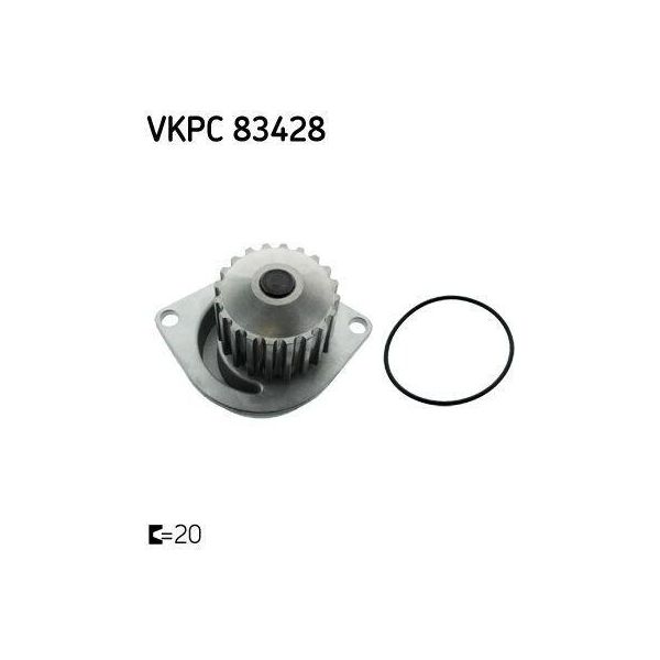 Skf Vkpc 83428 - Oe 1201 58 Pompa Dell'acqua Per Saxo, Xsara, Zx (N2), 106 Ii, 405 Ii, 306-image