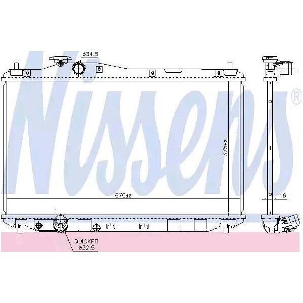 Nissens 666230 - Oe 253104D200 Radiatore, Raffreddamento Motore Per Carnival Iii (Vq)-image