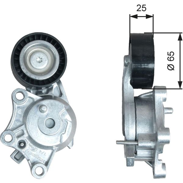 Gates T39378 - Puleggia Tenditore Oe 1613255480, Cinghia A V Per C4 Cactus, C4 Ii (Nc), 2008 I (Cu)-image