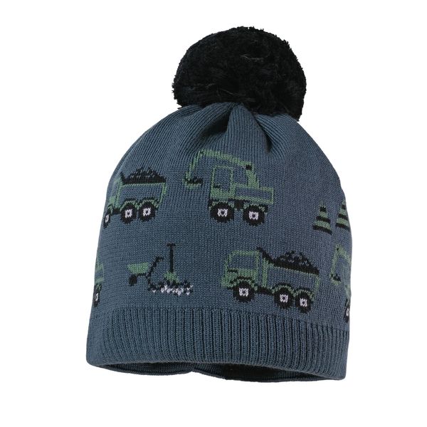 StrickmüTze Maximo, Jungen, Gr. 49, GrüN (Schwarz Slate), Strick, Baumwolle, Gemustert, Mehrfarbig, MüTzen StrickmüTze, Baumwolle, GefüTtert, Kontrastfarbener Bommel, Motiv-image