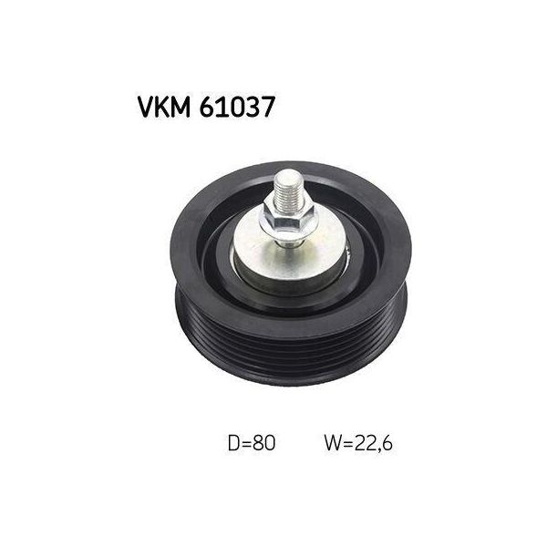 Skf Vkm 61037 - Oe 88440 0D010 Puleggia Folle, Cinghia A V Per Yaris (P9), Yaris (P1)-image