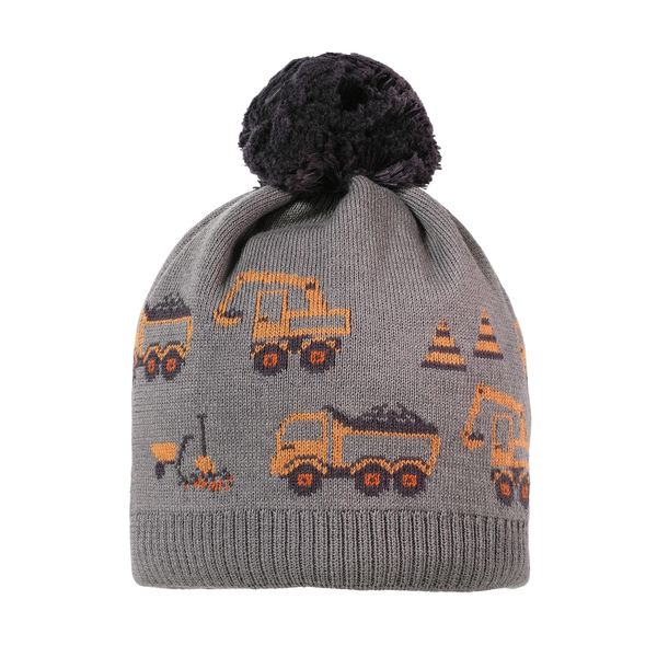 StrickmüTze Maximo, Jungen, Gr. 55, GrüN (Khaki Grau), Strick, Baumwolle, Gemustert, Mehrfarbig, MüTzen StrickmüTze, Baumwolle, GefüTtert, Kontrastfarbener Bommel, Motiv-image