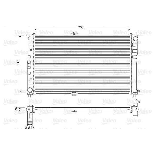 Valeo 701602 - Oe 0K552 15 200A Radiatore, Raffreddamento Motore Per Carnival Iii (Vq), Carnival I (Up), Carnival Ii (Gq)-image