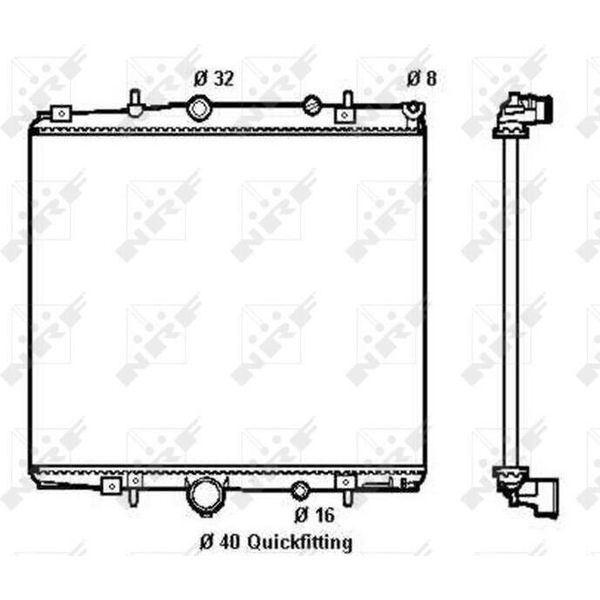Nrf 58313 - Radiatore Oe 1330A4, Raffreddamento Motore Per C8 (Ea, Eb), Ulysse, 807 (Eb)-image