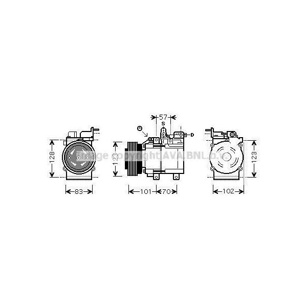Prasco HYK209 - Compressore Aria Condizionata Oe 977012E200 Per Tucson (Jm), Sportage (Je, Km)-image