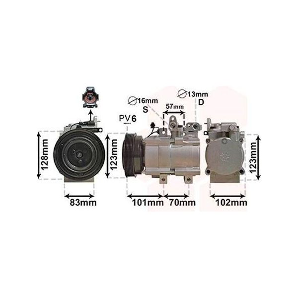 Van Wezel Compressore Aria Condizionata 8200K219 Per Hyundai Tucson (Jm)-image