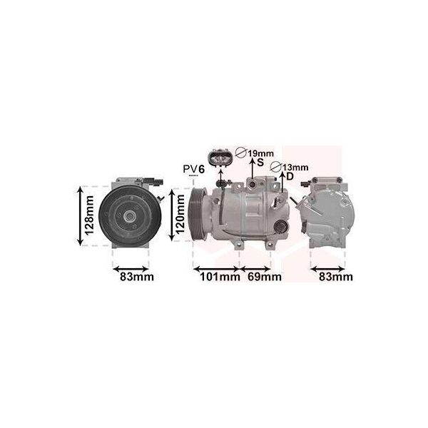 Van Wezel 8200K439 - Compressore Aria Condizionata Oe 977011W550 Per Santa Fe Iii (Dm)-image