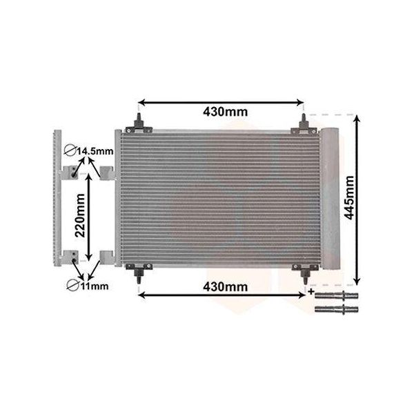Van Wezel 40005215 Condensatore Climatizzatore Condensatore Climatizzatore Adatto Per Peugeot 307 Sw (3H) + Essiccatore-image