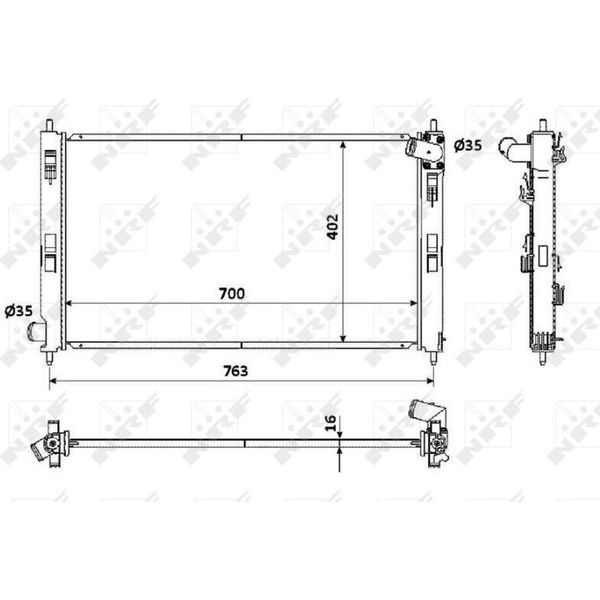 Nrf 53906 - Radiatore Oe 1330T2, Raffreddamento Motore Per C-Crosser (Vu, Vv), C4 Aircross, 4007 (Vu, Vv), 4008-image