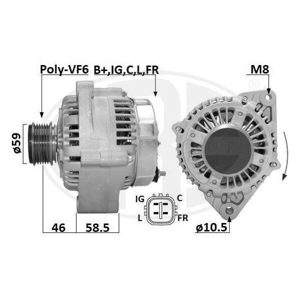 Era 209660A - Alternatore Oe 1X43 10300 Cb Per X-Type (X400)-image