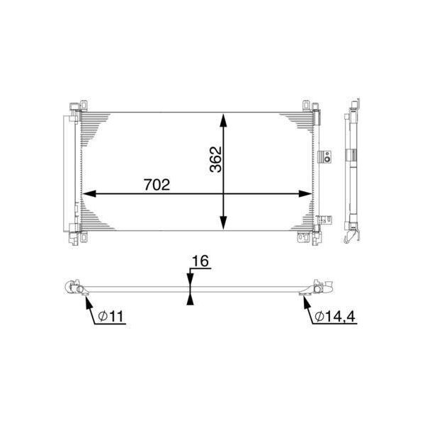Mahle Ac 597 000S - Oe 6455HR Condensatore Aria Condizionata Con Essiccatore Per C6 (Td), C5 Iii (Rw), C5 Iii (Rd), 508 (8E), 508 (8D), 407-image