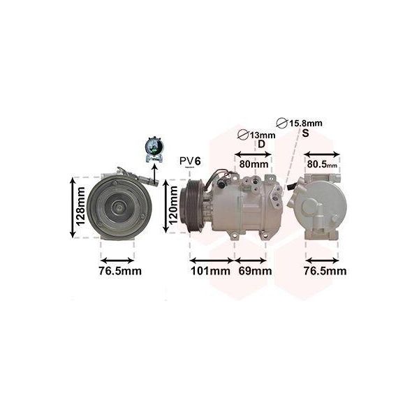Van Wezel 8301K703 DV16 Compressore Aria Condizionata Pag 46 R134A-image