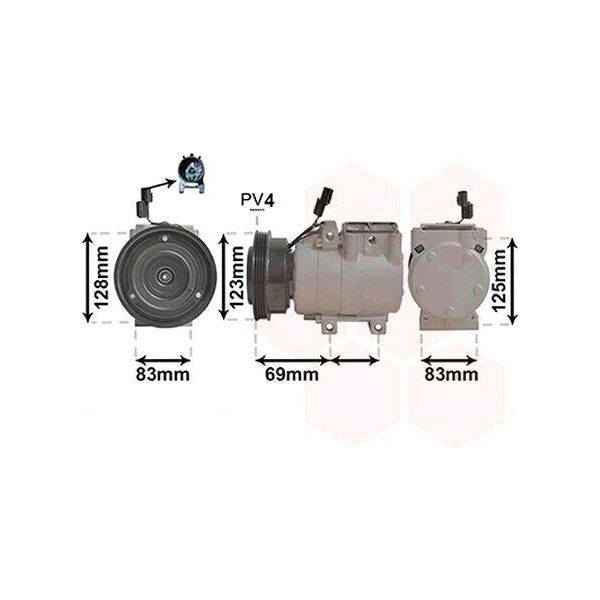 Van Wezel 8200K198 - Compressore Aria Condizionata Oe 97701 1C150 Per Getz (Tb)-image