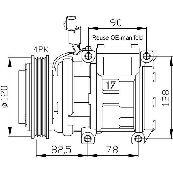 Nrf 32449 - Compressore Aria Condizionata Oe 0K55261450B Per Carnival I (Up), Carnival Ii (Gq)-image