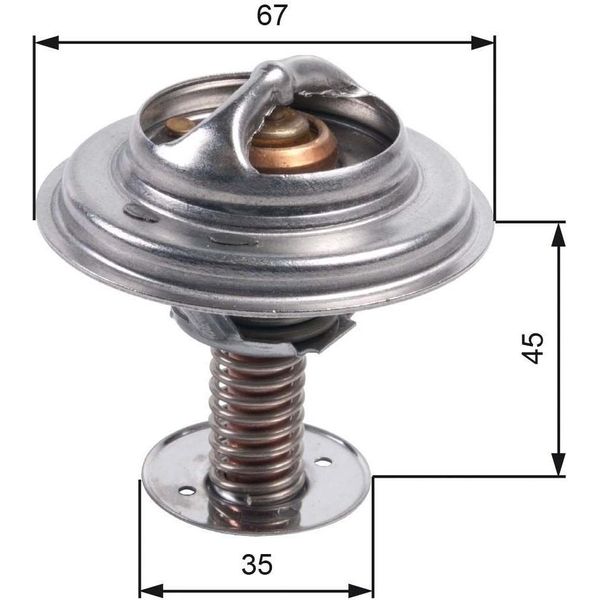 Gates TH45688G1 - Termostato Del Liquido Di Raffreddamento Oe LR003341 Per Range Rover Iii (L322), Range Rover Sport (L320)-image