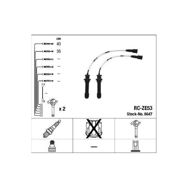 Ngk 8647 - Set Di Cavi Candela Oe 18 153A Per 323 (Bj)-image