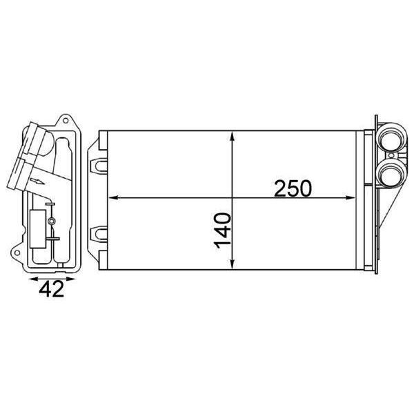 Mahle Ah 245 000S - Oe 6448K9 Scambiatore Di Calore, Riscaldatore Per C2 (Jm), C2 Enterprise (Jg), C3 I (Fc, Fn), C3 Ii (Sc), C3 Pluriel (Hb), 1007 (Km)-image