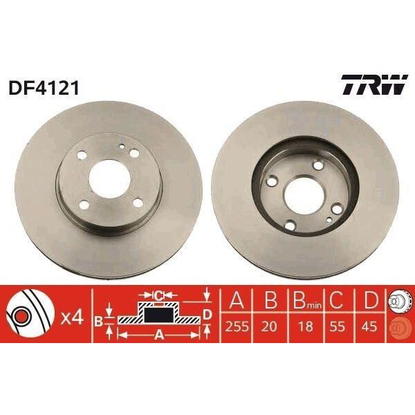 Trw DF4121 - Disco Freno Oe NA75 33 25X Per MX-5 Ii (Nb), MX-5 I (Na)-image